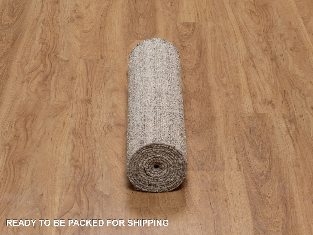 2'6" x 11'10" New Hand Knotted Brown Wool Runner Oriental Rug - MOA10292284