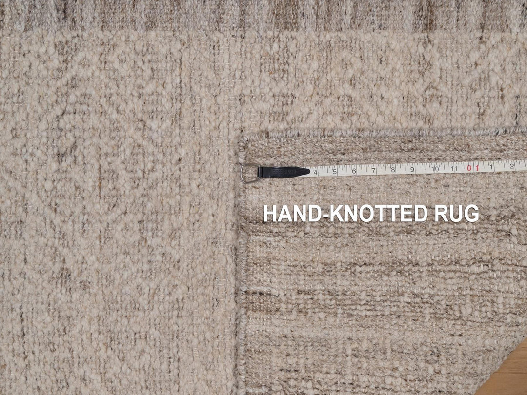 2'6" x 11'10" New Hand Knotted Brown Wool Runner Oriental Rug - MOA10292284