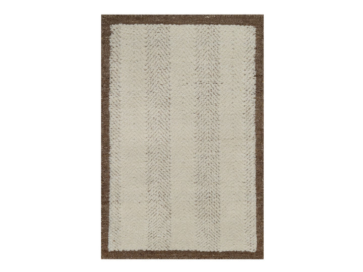 2'0" x 3'0" New Hand Knotted Ivory Wool Rectangle Oriental Rug - MOA10292285