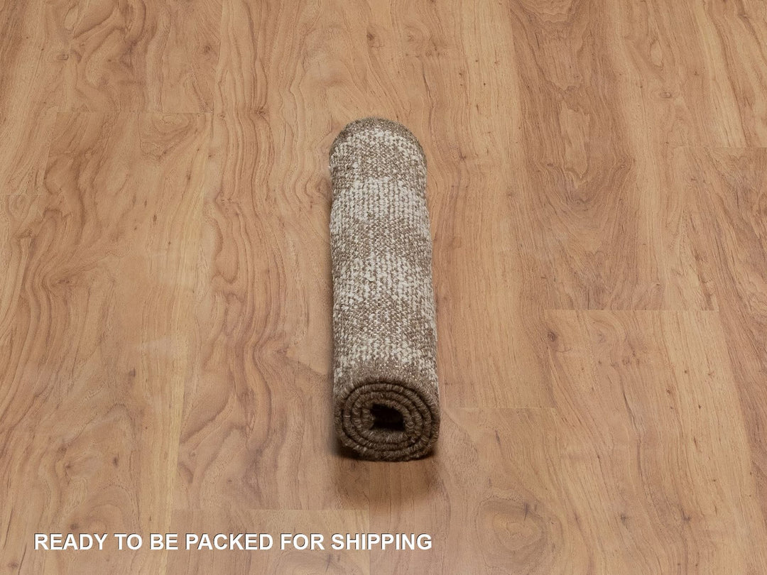 2'0" x 3'0" New Hand Knotted Ivory Wool Rectangle Oriental Rug - MOA10292285