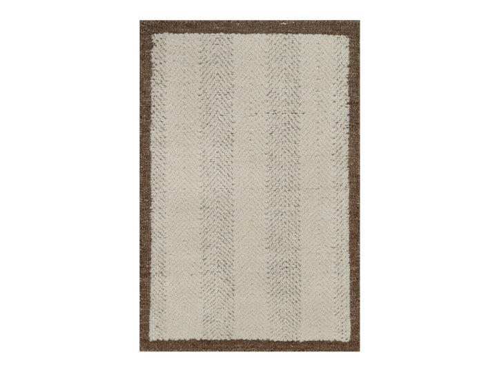 2'1" x 3'0" New Hand Knotted Ivory Wool Rectangle Oriental Rug - MOA10292286