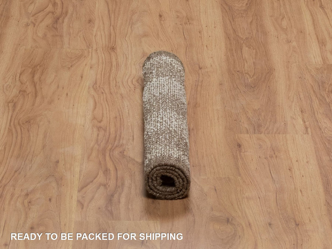 2'1" x 3'0" New Hand Knotted Ivory Wool Rectangle Oriental Rug - MOA10292286