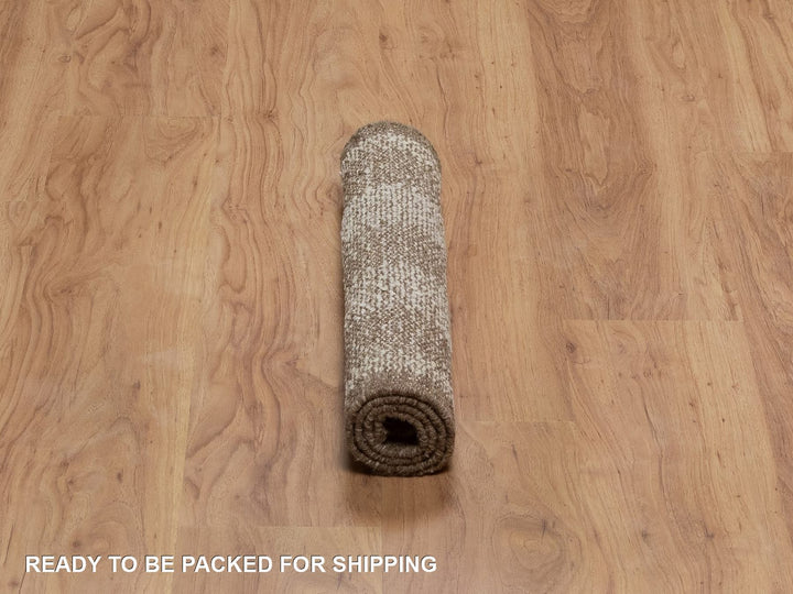 2'1" x 3'0" New Hand Knotted Ivory Wool Rectangle Oriental Rug - MOA10292286