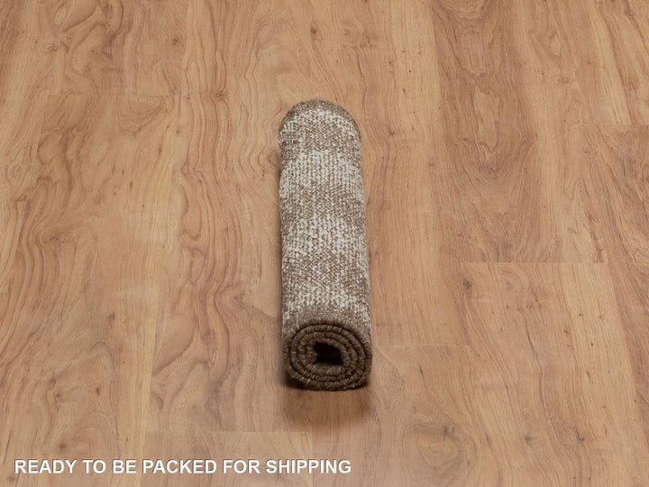 2'0" x 3'1" New Hand Knotted Ivory Wool Rectangle Oriental Rug - MOA10292287