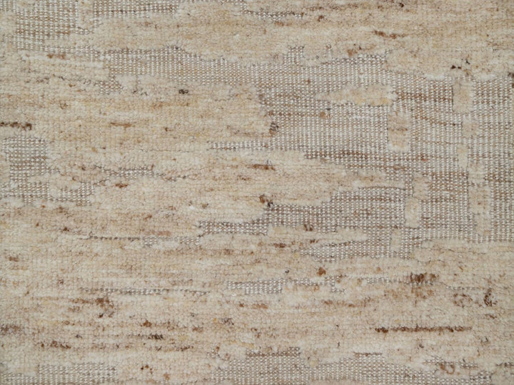 2'6" x 8'1" New Hand Knotted Ivory Wool Runner Oriental Rug - MOA10292288