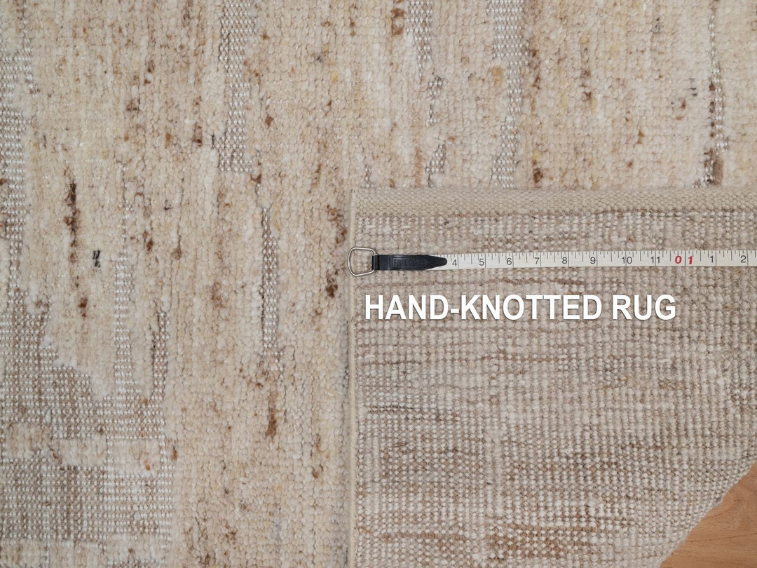 2'6" x 8'1" New Hand Knotted Ivory Wool Runner Oriental Rug - MOA10292288