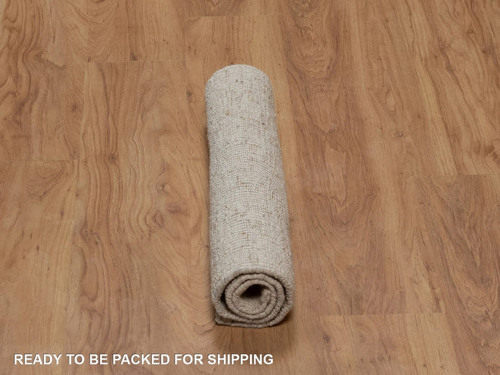 2'2" x 3'0" New Hand Knotted Ivory Wool Rectangle Oriental Rug - MOA10292290