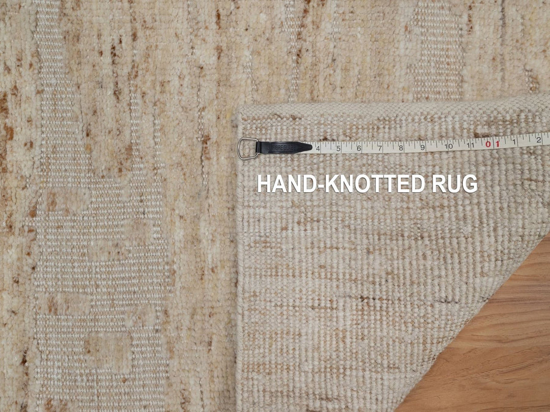 2'2" x 3'0" New Hand Knotted Ivory Wool Rectangle Oriental Rug - MOA10292290