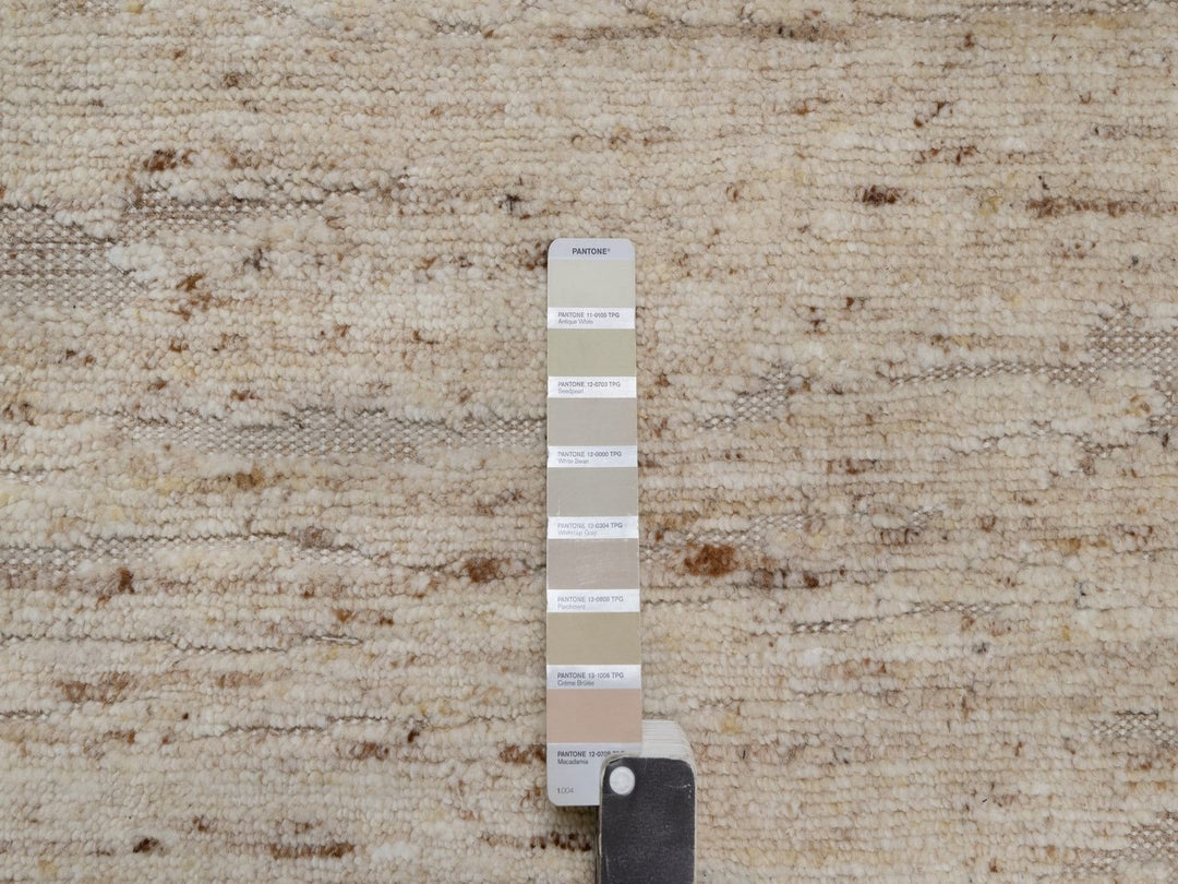 8'1" x 10'2" New Hand Knotted Ivory Wool Rectangle Oriental Rug - MOA10292293