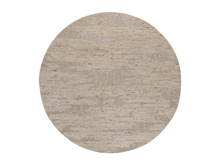 7'10" x 7'10" New Hand Knotted Ivory Wool Round Oriental Rug - MOA10292294