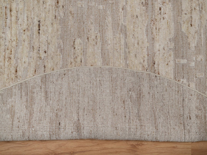 7'10" x 7'10" New Hand Knotted Ivory Wool Round Oriental Rug - MOA10292294