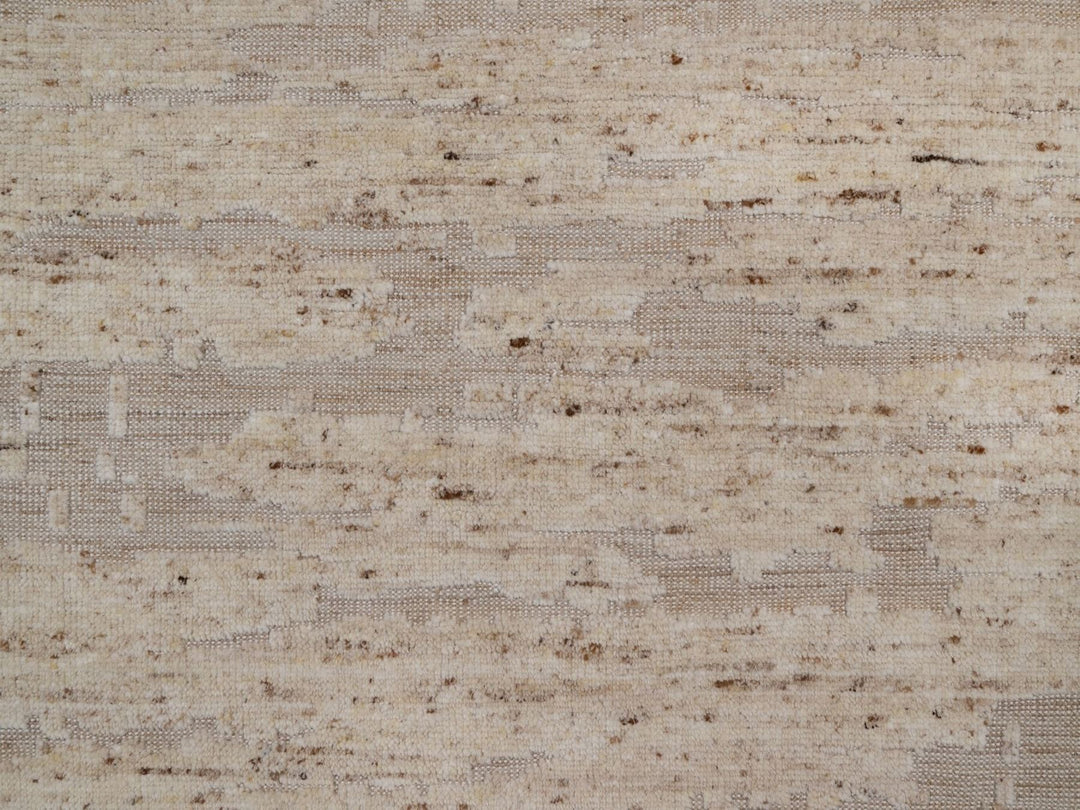 7'10" x 7'10" New Hand Knotted Ivory Wool Round Oriental Rug - MOA10292294