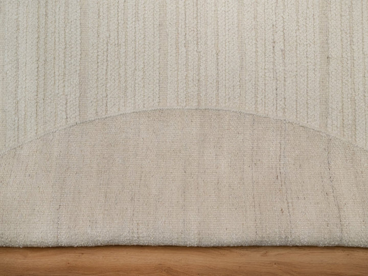 8'0" x 8'0" New Hand Knotted Ivory Wool Round Oriental Rug - MOA10292295