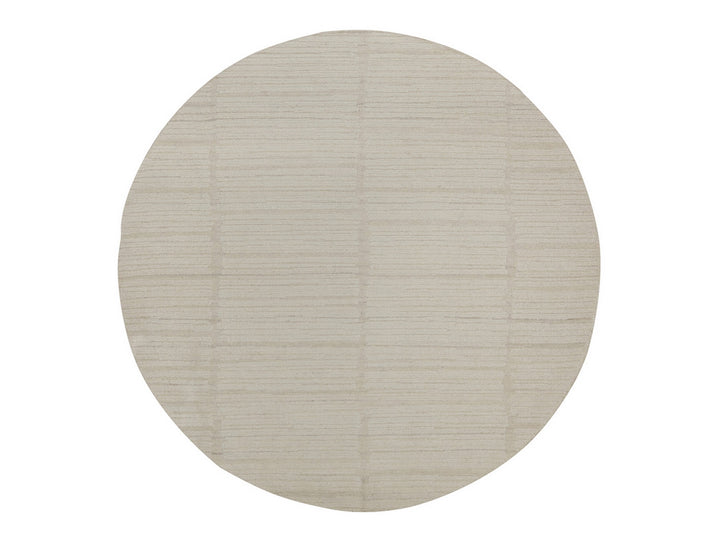 8'0" x 8'0" New Hand Knotted Ivory Wool Round Oriental Rug - MOA10292296