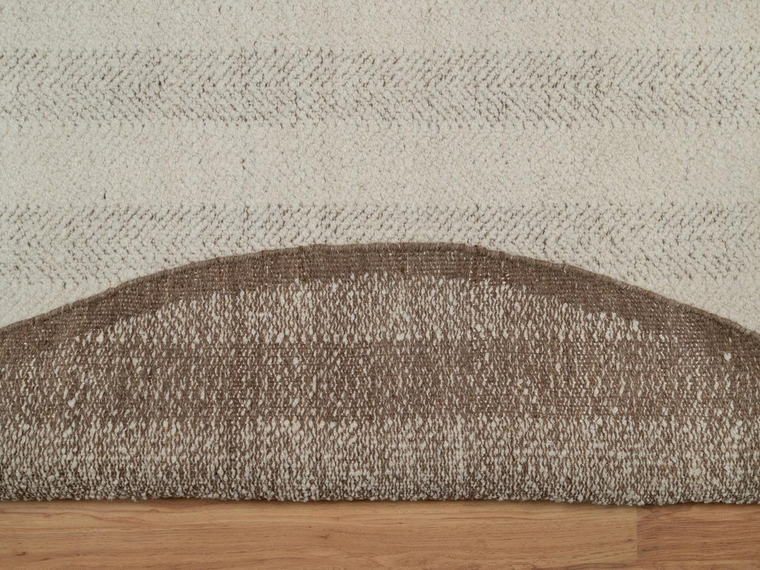 7'9" x 7'9" New Hand Knotted Ivory Wool Round Oriental Rug - MOA10292298