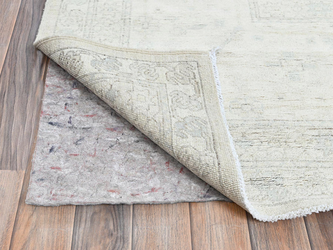 8'11" x 11'10" New Hand Knotted Ivory Wool Rectangle Oriental Rug - MOA102922