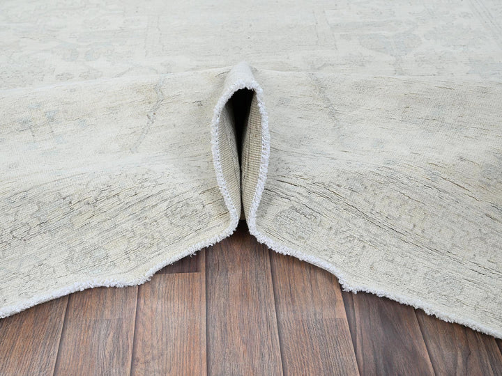 8'11" x 11'10" New Hand Knotted Ivory Wool Rectangle Oriental Rug - MOA102922