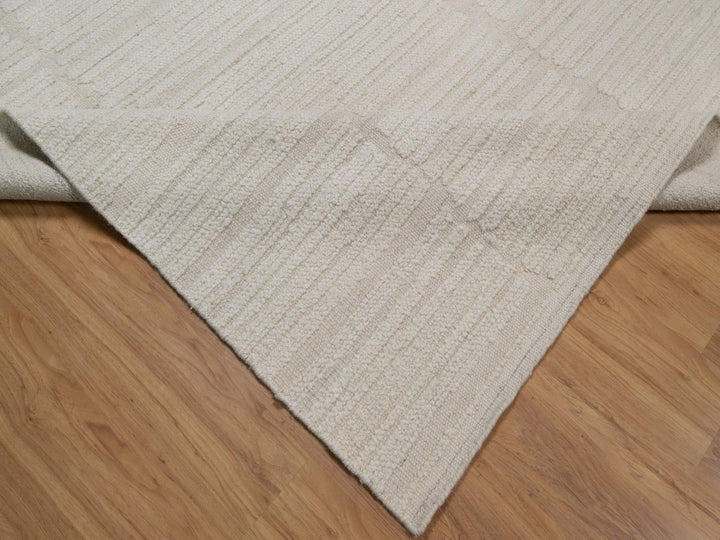 10'0" x 14'2" New Hand Knotted Ivory Wool Rectangle Oriental Rug - MOA10292300