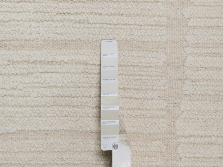 10'0" x 14'2" New Hand Knotted Ivory Wool Rectangle Oriental Rug - MOA10292300