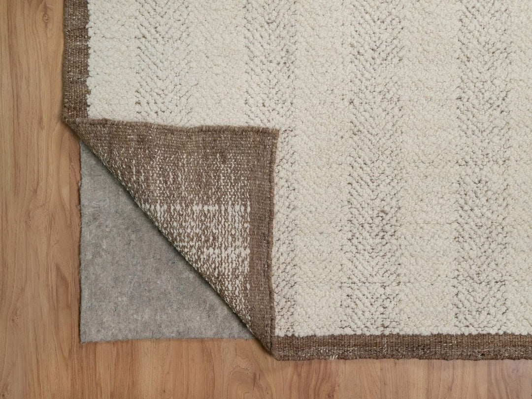 12'0" x 14'11" New Hand Knotted Ivory Wool Rectangle Oriental Rug - MOA10292301