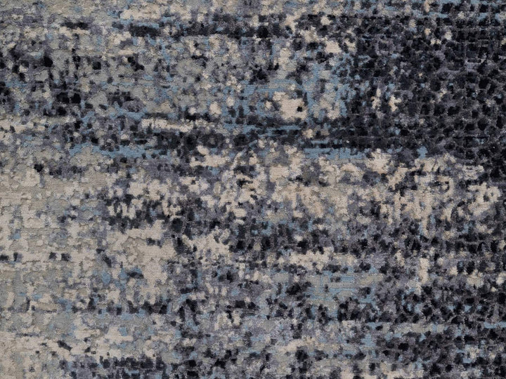 5'0" x 7'1" New Hand Knotted Grey Wool & Silk Rectangle Oriental Rug - MOA10292303