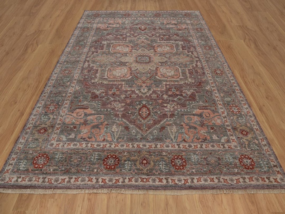 8'11" x 11'8" New Hand Knotted Red Wool Rectangle Oriental Rug - MOA10292307