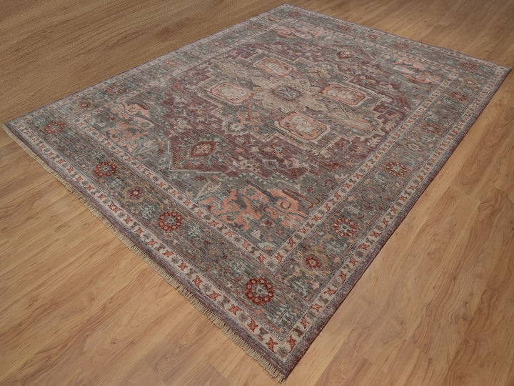 8'11" x 11'8" New Hand Knotted Red Wool Rectangle Oriental Rug - MOA10292307