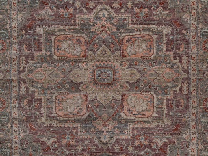 8'11" x 11'8" New Hand Knotted Red Wool Rectangle Oriental Rug - MOA10292307