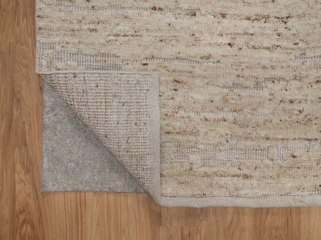 2'8" x 12'1" New Hand Knotted Ivory Wool Runner Oriental Rug - MOA10292309