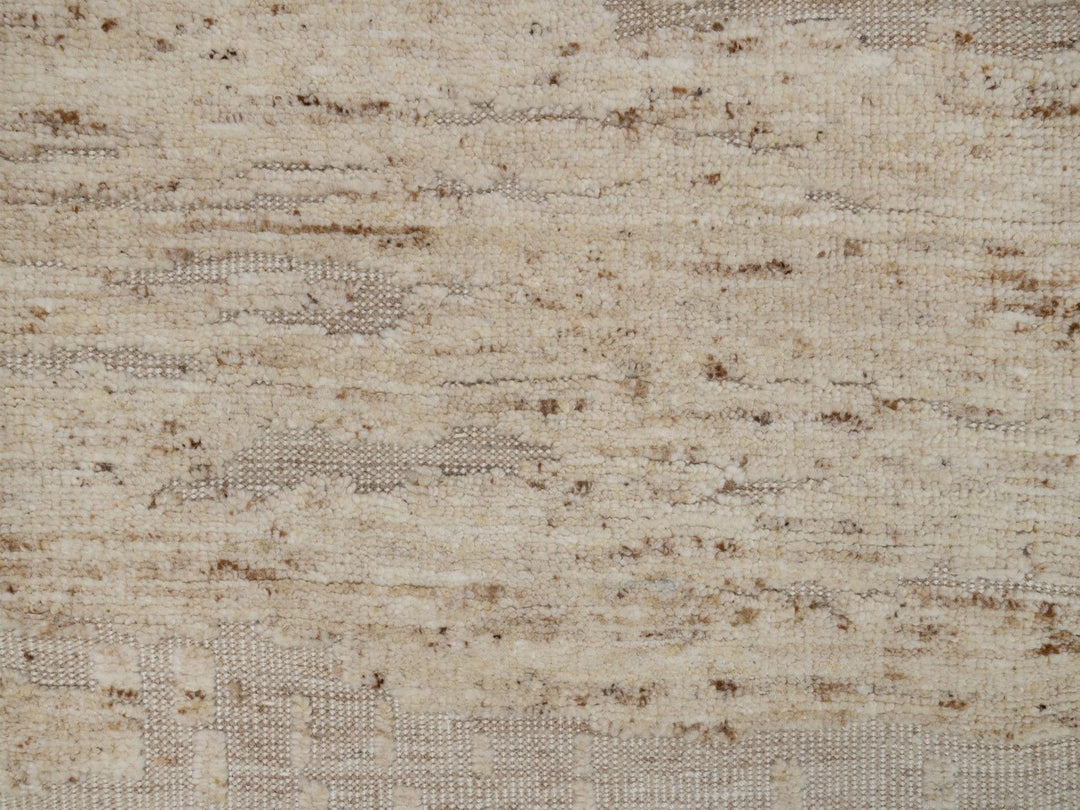 2'8" x 12'1" New Hand Knotted Ivory Wool Runner Oriental Rug - MOA10292309