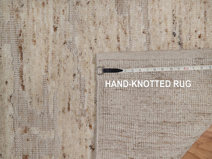 2'8" x 12'1" New Hand Knotted Ivory Wool Runner Oriental Rug - MOA10292309