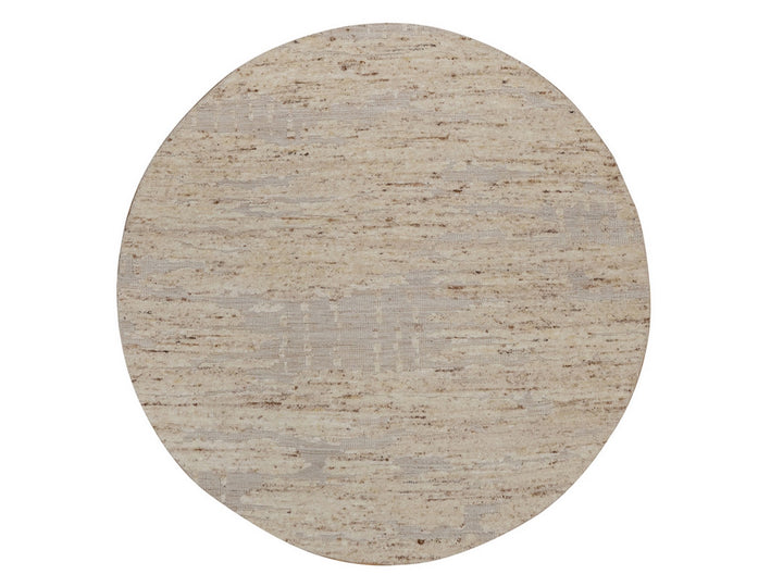 6'0" x 6'0" New Hand Knotted Ivory Wool Round Oriental Rug - MOA10292310