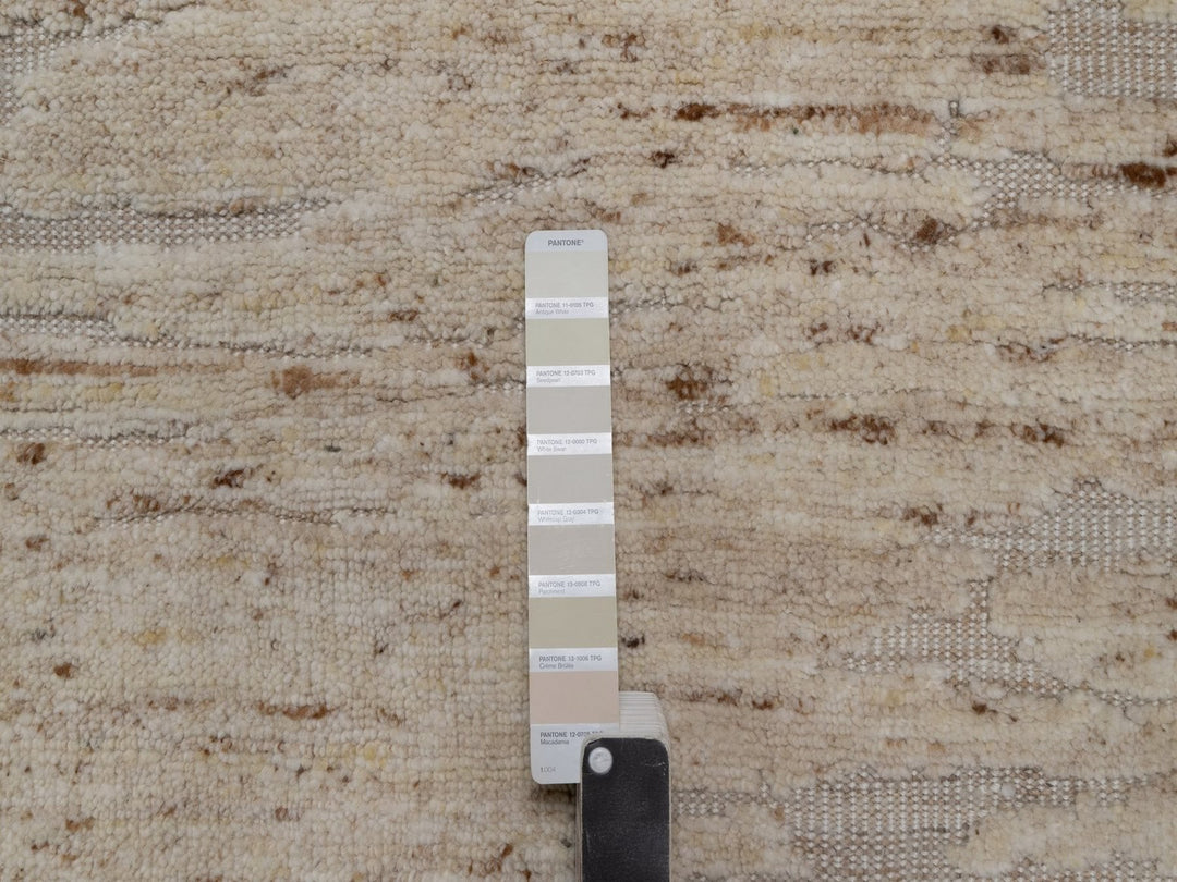 6'0" x 6'0" New Hand Knotted Ivory Wool Round Oriental Rug - MOA10292310