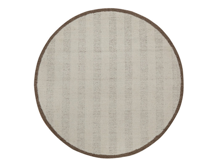 5'11" x 5'11" New Hand Knotted Ivory Wool Round Oriental Rug - MOA10292311