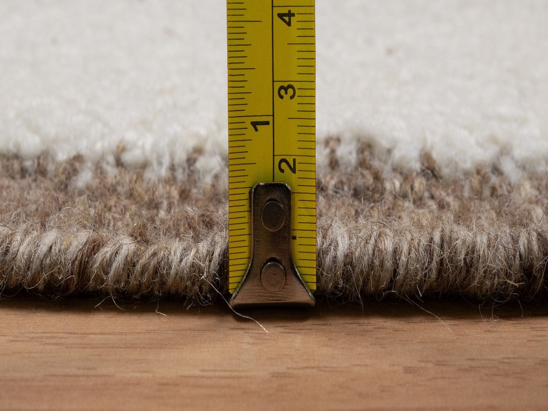 5'11" x 5'11" New Hand Knotted Ivory Wool Round Oriental Rug - MOA10292311