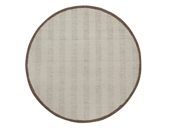 5'11" x 5'11" New Hand Knotted Ivory Wool Round Oriental Rug - MOA10292312