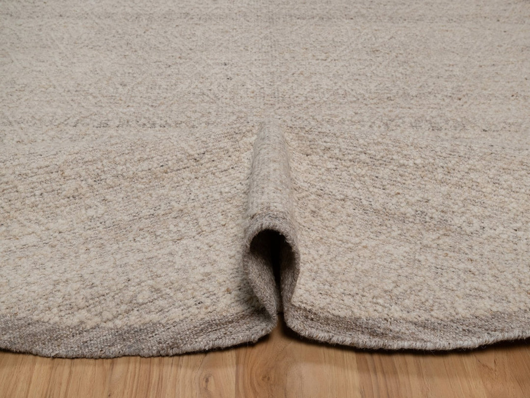 7'11" x 7'11" New Hand Knotted Brown Wool Round Oriental Rug - MOA10292313