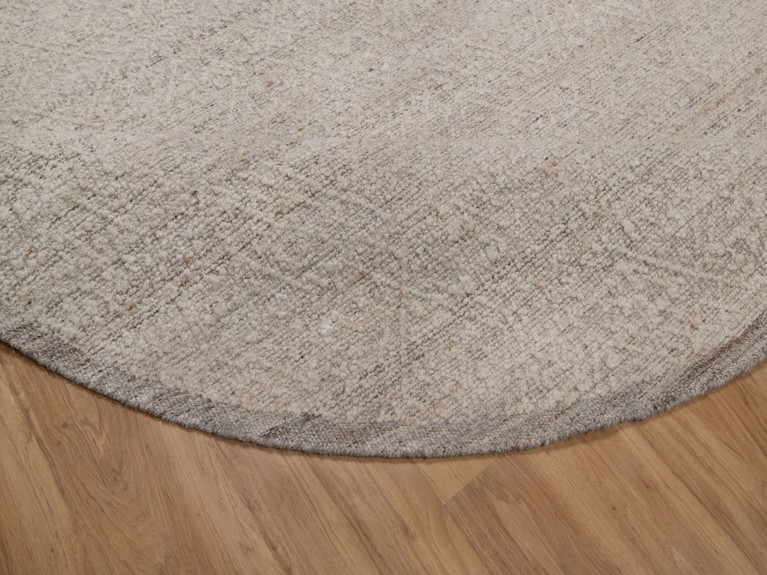 7'11" x 7'11" New Hand Knotted Brown Wool Round Oriental Rug - MOA10292313