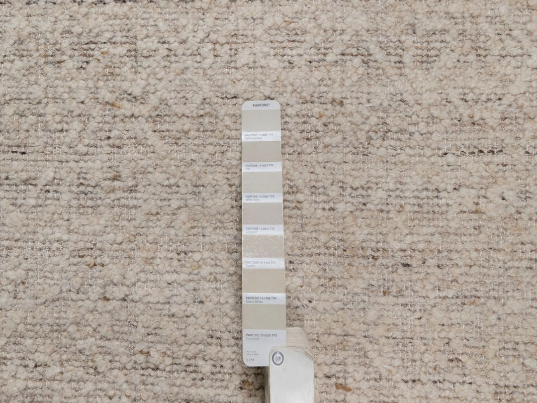 7'11" x 7'11" New Hand Knotted Brown Wool Round Oriental Rug - MOA10292313