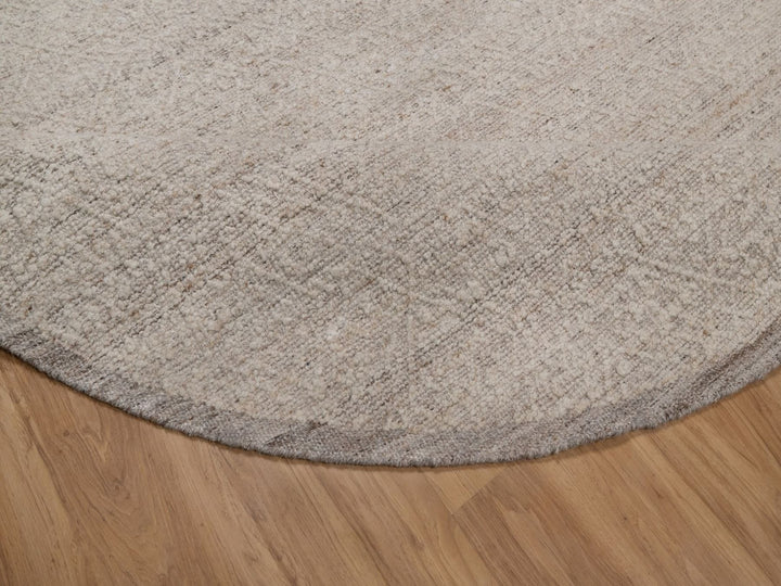 7'10" x 7'10" New Hand Knotted Brown Wool Round Oriental Rug - MOA10292314