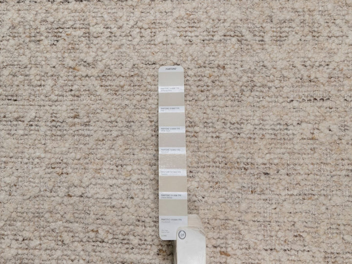 7'10" x 7'10" New Hand Knotted Brown Wool Round Oriental Rug - MOA10292314