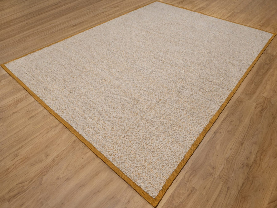 8'11" x 12'0" New Hand Knotted Ivory Wool Rectangle Oriental Rug - MOA10292315