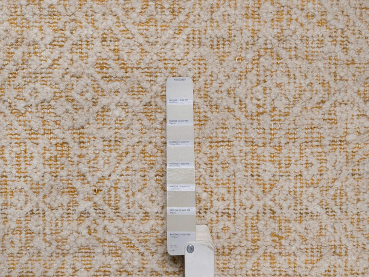 8'11" x 12'0" New Hand Knotted Ivory Wool Rectangle Oriental Rug - MOA10292315