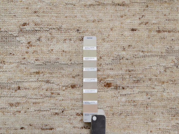 8'0" x 10'0" New Hand Knotted Ivory Wool Rectangle Oriental Rug - MOA10292316