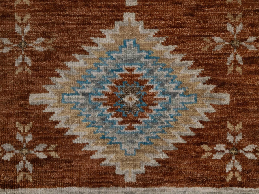 2'0" x 3'11" New Hand Knotted Brown Wool Rectangle Oriental Rug - MOA10292319