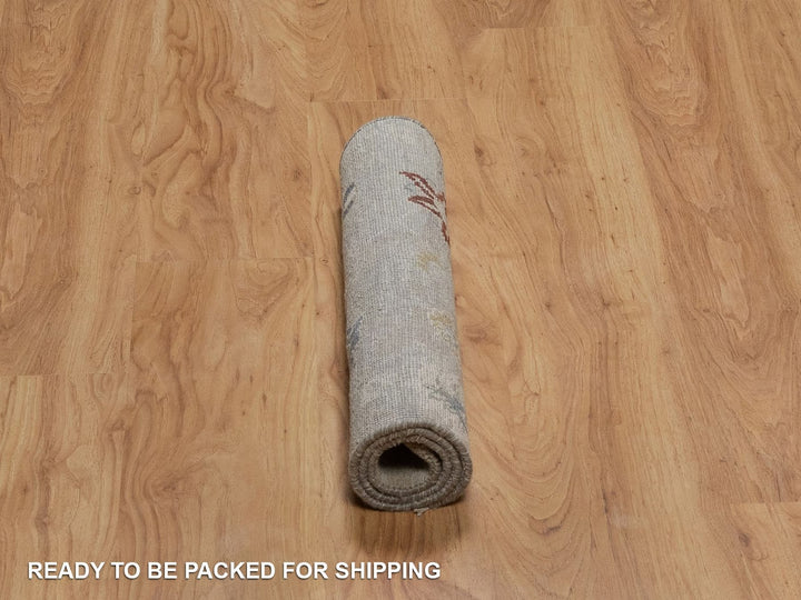 2'0" x 3'0" New Hand Knotted Grey Wool Rectangle Oriental Rug - MOA10292320