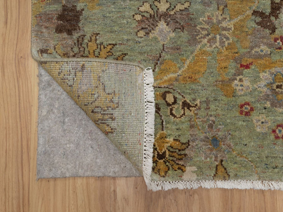 2'0" x 3'0" New Hand Knotted Green Wool Rectangle Oriental Rug - MOA10292321