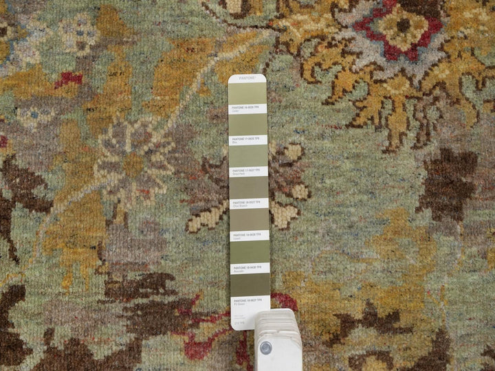 2'0" x 3'0" New Hand Knotted Green Wool Rectangle Oriental Rug - MOA10292321