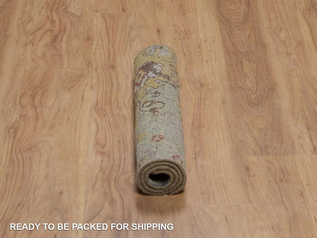 2'0" x 3'0" New Hand Knotted Green Wool Rectangle Oriental Rug - MOA10292321