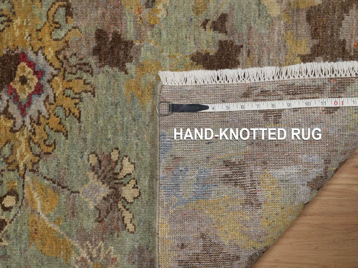 2'0" x 3'0" New Hand Knotted Green Wool Rectangle Oriental Rug - MOA10292321